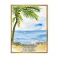 thumbnail image 1 of Designart Palm Beach Resort à l'aube II ART MURAL À CADRE FLOTTÉ, 1 of 4