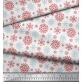 thumbnail image 2 of Soimoi Georgette Viscose Fabric Snowflake Artistic Print Fabric by the Yard 42 Inch Wide, 2 of 3