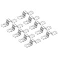 thumbnail image 1 of Unique Bargains 10mm Rigid Pipe Strap Clamp, 10 Pcs 304 Stainless Steel Two Hole U-shape Tube Clip, 1 of 5