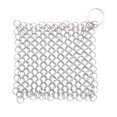 thumbnail image 1 of Square Stainless Steel Cast Iron Skillet Cleaner with Hanging Ring Practical Efficient Chainmail Cleaning Scrubber Kitchen Accessories, 1 of 10