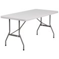 thumbnail image 1 of 30''W x 60''L Granite White Plastic Folding Table, 1 of 7