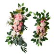thumbnail image 1 of 2Pcs Artificial Flower Arch Decor Green Leaves Artificial Floral for Arbor Front Pink, 1 of 8