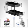 thumbnail image 3 of Double Layer Sink Storage Box Bathroom Kitchen Lockers Bottom Slide Out Basket With Hook Handle Cabinet Basket Storage Drawer Narrow Slot Shelf, 3 of 9