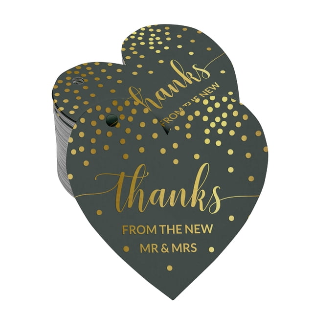 Inkdotpot Pack Of 50 Thanks From The New Wedding Favor Paper Tags Craft Real Gold Foil Hang Tags