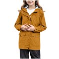 thumbnail image 1 of Imperméable pour Enfants Filles Léger à Fermeture Éclair Complète, Veste de Pluie à Boutons, Coupe-Vent Imperméable Style Preppy pour la Randonnée, 1 of 8