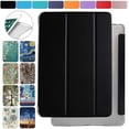 thumbnail image 1 of iPad 7.9 Inch Mini 3 Mini 2 Mini 1 Gen [Mini 3rd 2nd 1st ] A1599 A1489 A1432 MH3F2LL/A MH3G2LL/A MH3E2LL/A Shock Proof Magnetic Dual Angle Stand with Honeycomb Pattern Clear Back Cover - Black, 1 of 8
