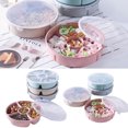 thumbnail image 2 of Coofit Divided Plate Creative 5 Grids Dessert Plate Fruit Plate with Lid, 2 of 10