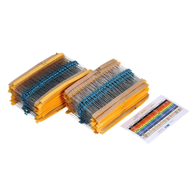 Amdohai 2600 Pcs 130 Valeurs 1/4W 0.25W 1 % Résistances à Film Métallique Assortiment Pack Kit Ensemble Lot Résistances Assortiment Kit