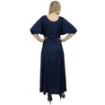 thumbnail image 2 of Bimba Robe Maxi pour Femme avec Foulard à Pampilles Boho Bleu Marine Robes d'Été-8, 2 of 9