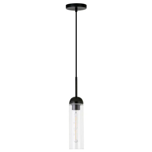 Hudson & Canal PD0648 Kagan Blackened Steel & Clear Glass Mini Pendant