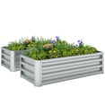thumbnail image 1 of Outsunny Raised Garden Beds Set of 2, Galvanized Planter Box, Silver, 1 of 10