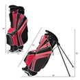 thumbnail image 2 of Gymax Sac pour Support de Golf, Séparateur à 6 Voies, Sac de Transport de Golf avec Sangles et 7 Poches de Rangement, Rouge, 2 of 10