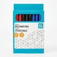 thumbnail image 1 of Pen+Gear Stick Ballpoint Pens, 1.0mm, Assorted color Ink, 10 Count, Red, Green & Blue, 1 of 4