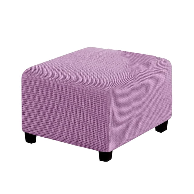 relayinert Stretch Ottoman Cover High Elastic Skin Friendly And Breathable Easy To Install Fine Workmanship light purple S
