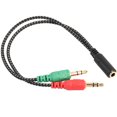 thumbnail image 1 of 3.5mm 2 Male Plug to 1 Female Jack Audio Mic Headset Splitter Adapter Cable, 1 of 8