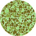 thumbnail image 1 of Ahgly Company Tapis Rond Lavable en Machine Intérieur Transitionnel Jaune Foncé Vert, 3 Pieds Rond, 1 of 7