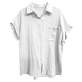 thumbnail image 4 of Chemise Décontractée pour Femme à Manches Chauve-Souris Unie avec Boutons et Poche à Manches Courtes, 4 of 4