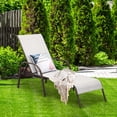 thumbnail image 3 of Costway Chaise Longue d'Extérieur pour Patio en Tissu, Inclinable et Réglable, avec Accoudoirs, pour Piscine, Gris, 3 of 10