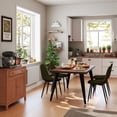 thumbnail image 2 of Homy Casa 63 inch Modern Dining Set, Dining Table with 4 Chairs, Beige Fabric, 2 of 10