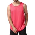 thumbnail image 3 of Yuyuzo Sleeveless Shirts for Men Round Neck Workout Tank Tops Solid Color T Shirts Loose Fitted Tees, 3 of 6