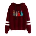 thumbnail image 1 of Chandails à Capuchon de Noël pour Femmes en Liquidation Décontractés Unis Chandail à Capuchon de Noël à Manches Longues Hauts, 1 of 2