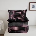 thumbnail image 4 of YST Pink and Black Comforter Set Twin,3D Geometric Checkered Bedding Set for Boys Girls,Abstract Neon Square Comforter Set Reversible Soft,Stereoscopic Geometry Grid Quilt Bed Set 2Pcs, 4 of 5