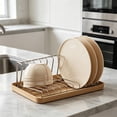 thumbnail image 4 of EGNMCR Kitchen Gadgets, Kitchen Accessories, Kitchen Utensils, Kitchen Tool Stainless Steel Kitchen Drying Rack With Tray Countertop Bowl Organizer For Home Use Plastic Drip Tray, 4 of 6