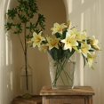 thumbnail image 4 of 1 Branch Artificial Flower No Watering Faux Silk Cloth 2 Heads Spring Lily Simulation Flower Wedding Decoration Photo Prop, 4 of 10