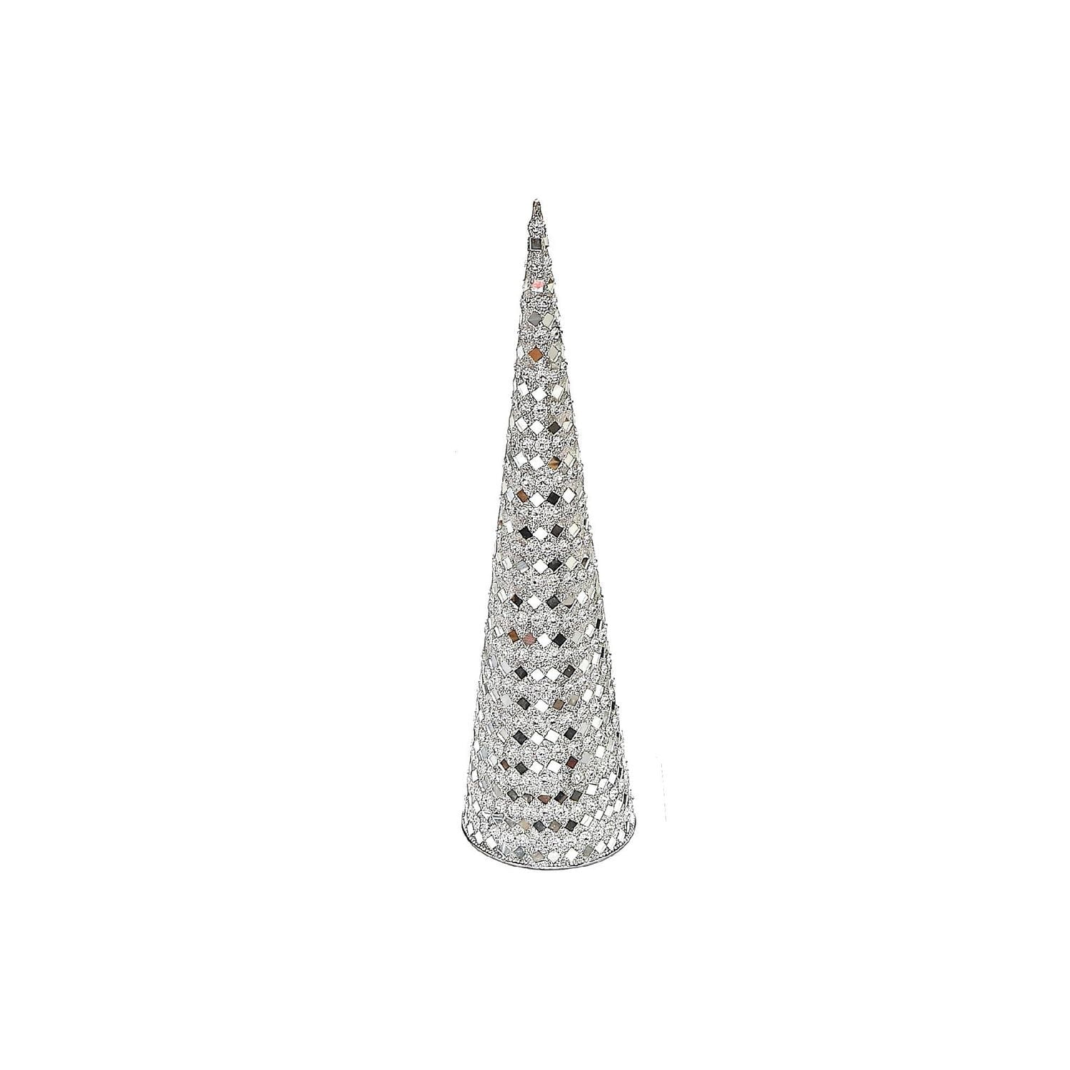 Christmas 18 Cone Tree Silver Diamond
