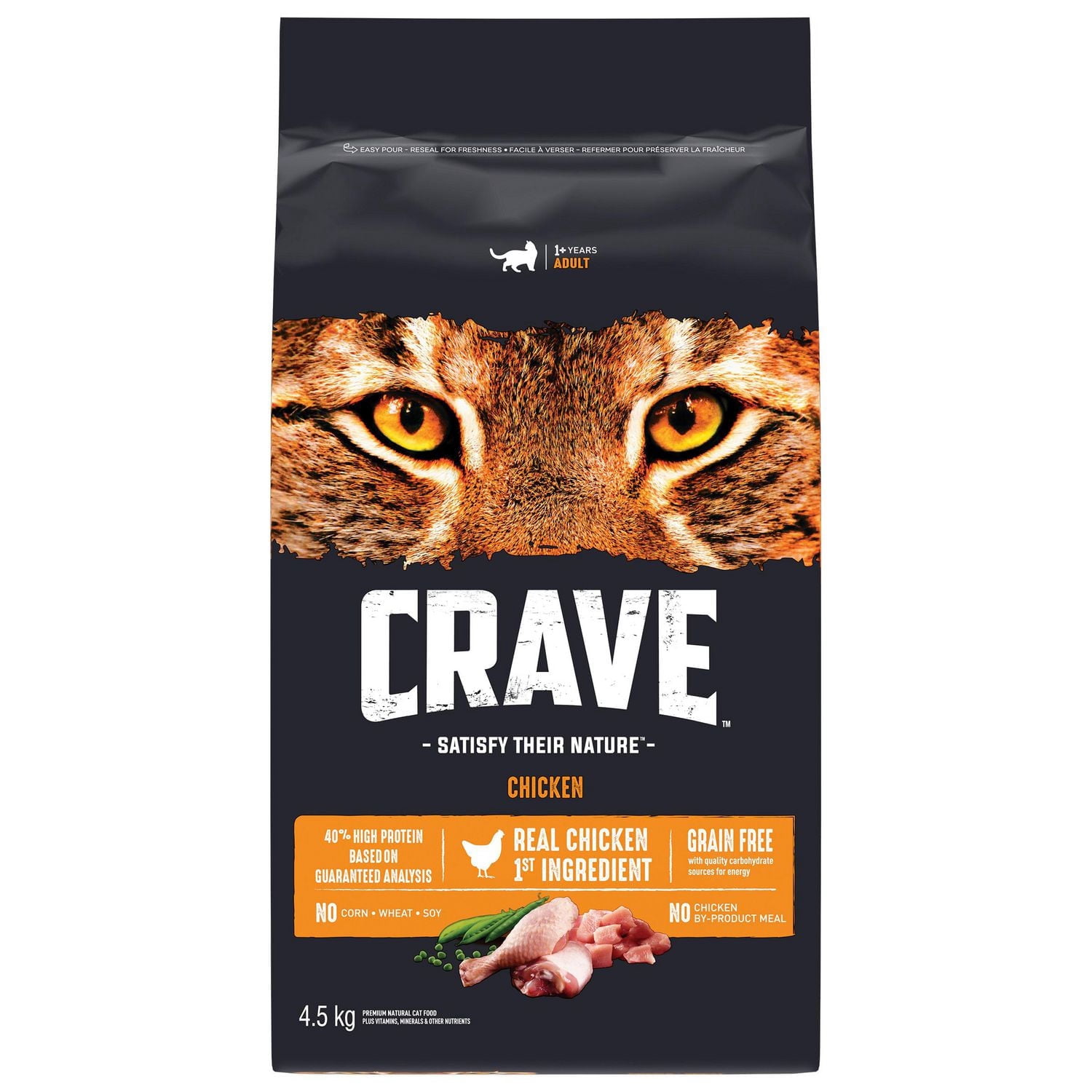 Crave Nourriture Sèche pour Chats au Vrai Poulet Riche en Protéines 4.5kg