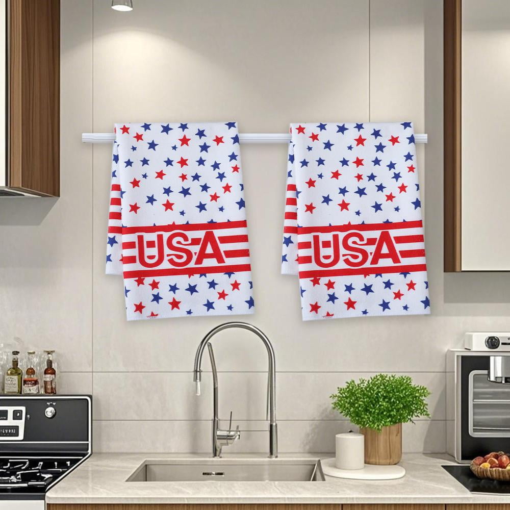 Feltree Independence Day Polyester Platter Towel Kitchen Rag Independance Day Towel