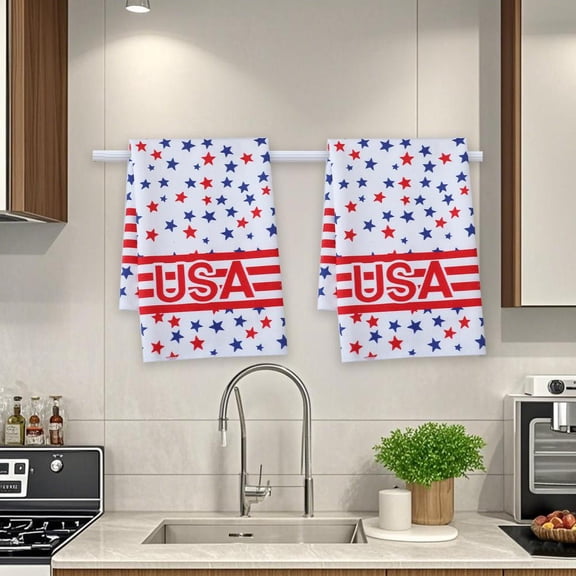 Feltree Independence Day Polyester Platter Towel Kitchen Rag Independance Day Towel