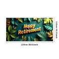 thumbnail image 3 of Happy Retirement Banner with Green Leaves Gold Balls and Stars Background Party Decoration for Retirement Parties Photo Backdrop Retirement Celebrations Decor Props, 3 of 4