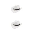 thumbnail image 1 of Decodeary Western Outback Cowboy Hat Channel Inner Cowboy Classic Hat Large Brim Provides white 2Set, 1 of 6