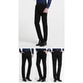 thumbnail image 3 of Mens Business Casual Pants Solid Color Stretch Wrinkle Resistant Trouser Zipper Button Straight Suit Pant Black M, 3 of 4