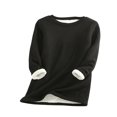 thumbnail image 1 of Pull à Manches Longues Manches Longues Sweat-Shirt Basique Automne Hiver Robe Couleur Unie Hauts Chauds, 1 of 3