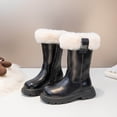 thumbnail image 3 of Girls Winter Solid Color Side Zip Thigh High Boots Warm Data Boots, 3 of 7