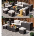 thumbnail image 1 of Costway Ensemble de Mobilier de Terrasse en Rotin 8 Pcs Rangement Peu Encombrant Coussin Housse Blanc Cassé, 1 of 9