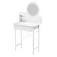 thumbnail image 2 of Visland Coiffeuse avec Miroir Éclairé à DEL, Table de Maquillage avec 1 Tiroir et 2 Étagères Ouvertes, Table de Toilette pour Chambre, 3 Modes de Luminosité Réglables, 2 of 10