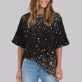 thumbnail image 2 of Pisexur Hauts pour Femmes Mode Décontractée Manches Courtes Col Rond T-Shirts Confortables Amples à Imprimé Floral Blouses Printemps Été Hauts Élégants à Imprimé Graphique Grande Taille Sorties S-5TG, 2 of 7