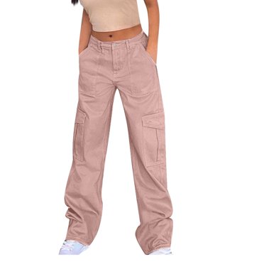 Jsaierl Women's Cargo Pants Casual Workout Bottoms Sweatpants High Waisted Joggers Pants Baggy Y2k Trendy Lounge Trousers