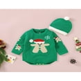 thumbnail image 2 of Infant Baby 2PCS Christmas Outfits  Long Sleeve  Neck Knit Romper + Beanie Hat Set, 2 of 9