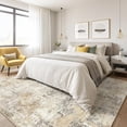 thumbnail image 4 of Area Rug Living Room Rugs: 5x7 Washable Large Abstract Modern Soft Stain Resistant Indoor Floor Non Slip Accent Carpet for Bedroom Nursery Playroom Dining Room Office Dorm Home House- Gray Gold, 4 of 8