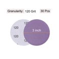 thumbnail image 2 of Unique Bargains 30 Pack 3-Inch Purple Sanding Discs 120 Grits Hook & Loop Professional Aluminum Oxide Sandpaper, 2 of 5