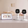 thumbnail image 3 of Hubble Connected SkyVision AI Pro Twin, AI Powered HD Baby Monitor with 2 Crib Mount Cameras + 5" Smart Touch Screen Viewer - White, 3 of 9