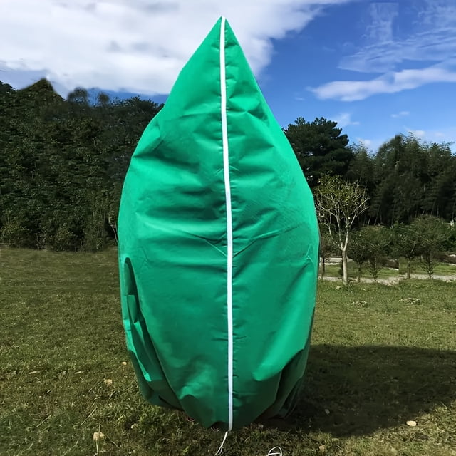 CNKOO Heavy-Duty Winter Garden Cover with Zipper & Drawstring Closure - Non-Woven Plant Protector for Trees Shrubs Flowers - Cold Weather Protection Mosquito & Pest Barrier - Easy Inst