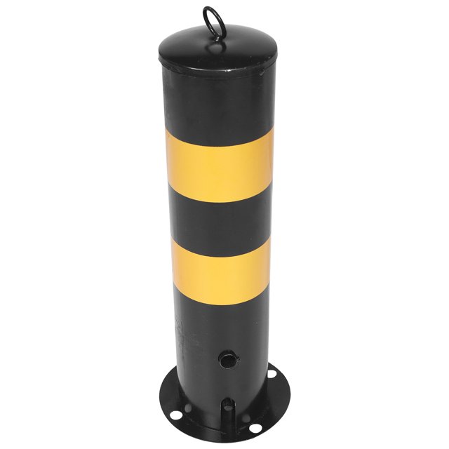 TAILTOSS 1Set Steel Parking Barrier Safety Bollards Cylindrical For Commercial Users Black Yellow