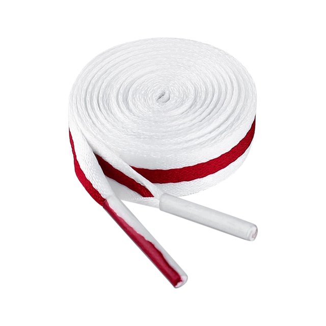INSPIRE CHIC Lacets Plats en Toile à Rayures Contrastées pour Femmes 180cm/70.87 Pieds Blanc-Rouge-Blanc
