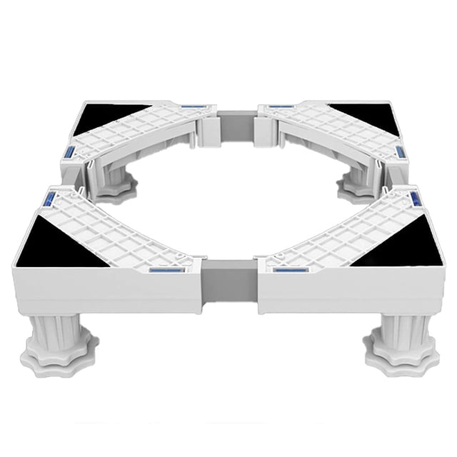 Support pour Laveuse, Piédestal pour Sécheuse et Réfrigérateur de Laveuse, Longueur Réglable, Charge 300 kg Anti-Vibration Anti-Bruit