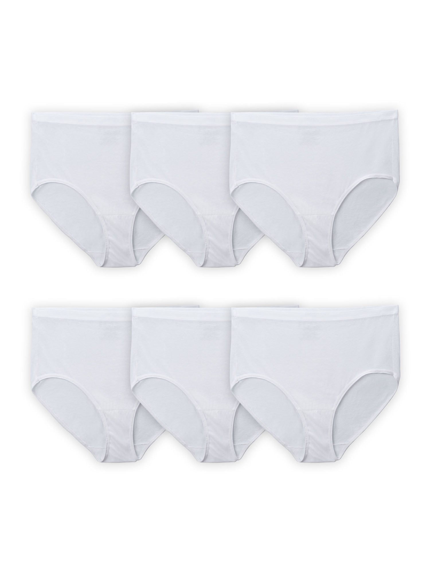 Fit for Me Culotte Blanche pour Femme Grande Taille, Lot de 6, Tailles 9-13